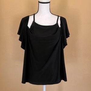 Black Cold Shoulder Top